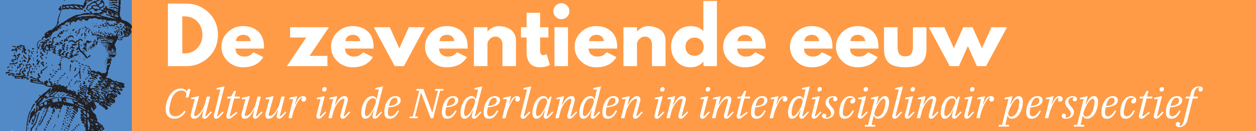a man in a blue square next to the text 'de zeventiende eeuw'